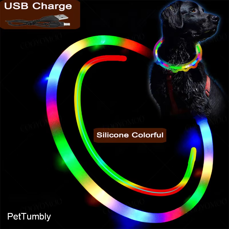 Dog Muzzle Silicone - Coleira de carga luminosa para cães,