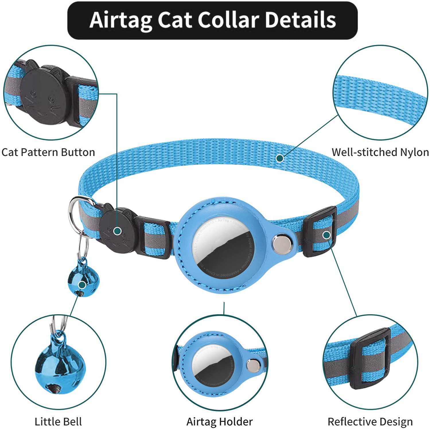 Airtag caso colar para gato co - Pet Supplies Locations avaliação e preço